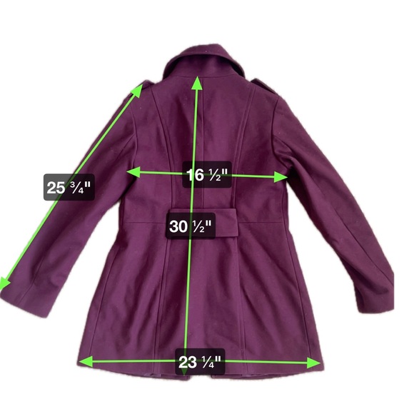 Michael By Michael Kors Women's Wool Blend Red Maroon Single Breasted Coat SZ M - Picture 12 of 13